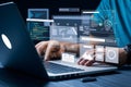 Software Developer Working on Modern Web Design Project Laptop Coding Interface Digital Technology Innovation UI UX Data Royalty Free Stock Photo