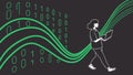 Person coding on laptop, technology work, digital era, and modern job vector design Generative AI