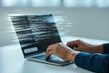 Coding on laptop with project echo software development programming and cybersecurity technology concept Royalty Free Stock Photo