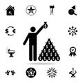 a person collects money bags icon. Detailed set of communism and socialism icons. Premium graphic design. One of the collection