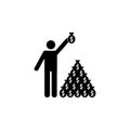 a person collects money bags icon. Element of communism illustration. Premium quality graphic design icon. Signs and symbols colle