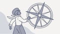 Person with a Compass, Navigation and Guidance, vector design Generative AI Royalty Free Stock Photo