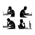 Person at the computer vector icon Royalty Free Stock Photo