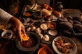 person, cooking authentic colombian meal, with ingredients and spices visible