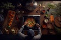 a person cooking a pot of food in the oven