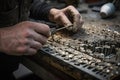 person, crafting intricate metalwork for foundry products