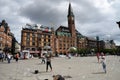 Person creats soap bubbles and people enjoy bubbles in Copenhagen