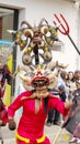 Person in a creepy clown mask at the Diablada Royalty Free Stock Photo