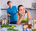 Person criticizing young spouse