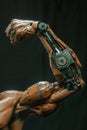 A person with a cybernetic arm, showcasing its impressive strength and dexterity Royalty Free Stock Photo