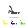 the person is doing a sports exercise multicolored icons. Element of sport multicolored icons Can be used for web, logo, mobile Royalty Free Stock Photo