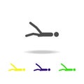 the person is doing a sports exercise multicolored icons. Element of sport multicolored icons Can be used for web, logo, mobile Royalty Free Stock Photo