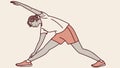 A person doing a stretching exercise for fitness and flexibility, vector design Generative AI Royalty Free Stock Photo