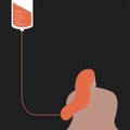 Person donating blood vector illustration