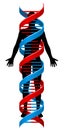 Person and Double Helix DNA Chromosome Strand Royalty Free Stock Photo