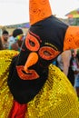 A person dressed in character participating in the carnival