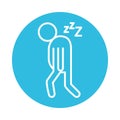 Person with drowsiness covid19 symptom line style icon