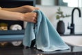 person drying off with a microfiber bath towel Royalty Free Stock Photo