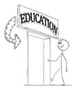 Person Eager for Education , Vector Cartoon Stick Figure Illustration