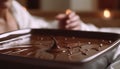 cake with cream cake with cream person eating chocolate