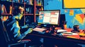 Person Efficiently Working on Computer, Typing Code, Programming Software, Developing Applications, Creating Dig