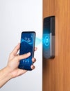 Keyless Entry with Smartphone and Smart Lock Royalty Free Stock Photo