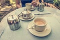 Person enjoying tea.