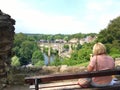 Person enjoying the view in Knaresborough, Yorkshire, UK