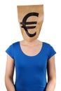 Person with euro head Royalty Free Stock Photo
