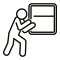 Person evacuation icon outline vector. Exit people