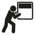 Person evacuation icon simple vector. Exit people