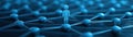 Person exploring a network of interconnected blue spheres, visual representation of digital connections Royalty Free Stock Photo