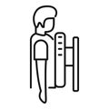 Person fluorography diagnostic icon outline vector. Medical department