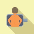 Person on fluorography procedure icon flat vector. Room medical