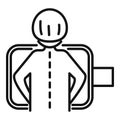 Person on fluorography procedure icon outline vector. Room medical
