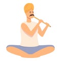 Person flute icon cartoon vector. Snake charmer Royalty Free Stock Photo