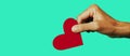 Person giving a heart, web banner