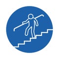 person going down the stairs. Vector illustration decorative design Royalty Free Stock Photo