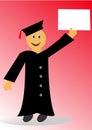 Person graduated with her diploma in hand Royalty Free Stock Photo