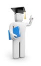 Person with graduation cap and book Royalty Free Stock Photo
