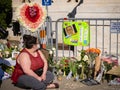 A Person Grieving Outside The Supreme Court