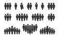Person group. People silhouette icons. Citizen crowd statistics and team communication concept. Company employee