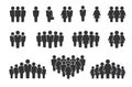 Person group. People silhouette icons. Citizen crowd statistics and team communication concept. Company employee pictograms. Signs Royalty Free Stock Photo