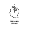 Person growth icon. Mindset development professional learning concept vector personal growth