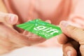 Person Hand Giving Gift Card To Another Person Royalty Free Stock Photo