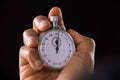 Person Hand Holding Stop Watch Royalty Free Stock Photo