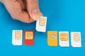 Person hand with sim cards Royalty Free Stock Photo