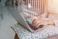 Person hand typing on keyboard with login and password on screen display, cyber security concept Royalty Free Stock Photo