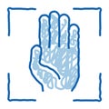 Person Handprint Scan doodle icon hand drawn illustration