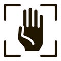 Person Handprint Scan Icon Vector Glyph Illustration